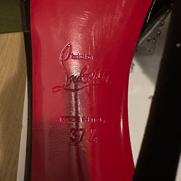 NEW Christian Louboutin Degratina Black Glitter Rhinestone PVC Sandal Tie Heels - Picture 11 of 11